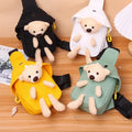 New Cute Plush Teddy Bear Chest Bag, Women's Canvas Crossbody Bag